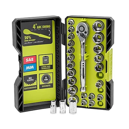 RYOBI 26Piece 1/4 in. Drive Ratchet and Socket Set